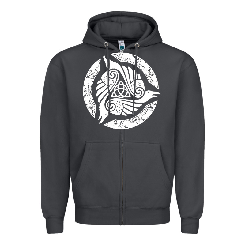 Celtic Trinity Knot Crow Spiritual Mandala Zipper Hoodie by artisFamous | Teevron