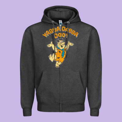 Yabba Dabba Doo Zipper Hoodie Designed By Artisfamous