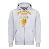 Heather Grey yabba dabba doo Zipper Hoodie - artisFamous