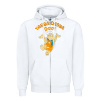 White yabba dabba doo Zipper Hoodie - artisFamous