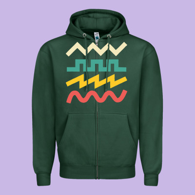 Synthetiseur Zipper Hoodie Designed By Artisfamous