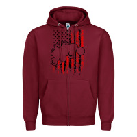Burgundy usa utv rzr racing Zipper Hoodie - artisFamous