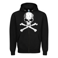 Black pirates adults pirates skull crossbones beard Zipper Hoodie - artisFamous