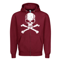 Burgundy pirates adults pirates skull crossbones beard Zipper Hoodie - artisFamous
