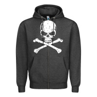 Charcoal Heather pirates adults pirates skull crossbones beard Zipper Hoodie - artisFamous