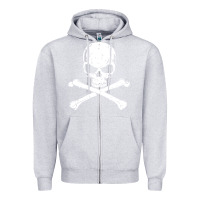 Heather Grey pirates adults pirates skull crossbones beard Zipper Hoodie - artisFamous