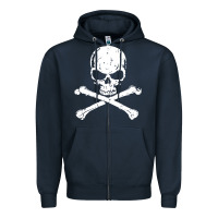Navy pirates adults pirates skull crossbones beard Zipper Hoodie - artisFamous