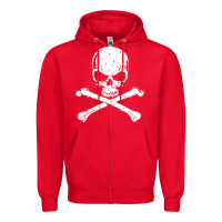 Red pirates adults pirates skull crossbones beard Zipper Hoodie - artisFamous