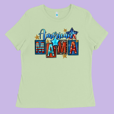 American Mama 4th Of July Ladies Tee Designed By Fadigitalartstudio