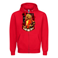 Red vintage image robert plant Zipper Hoodie - artisFamous