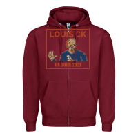 Burgundy LOUIS C.K. Zipper Hoodie - artisFamous