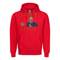 Red LOUIS C.K. Zipper Hoodie - artisFamous