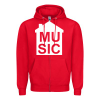 Red house music Zipper Hoodie - artisFamous