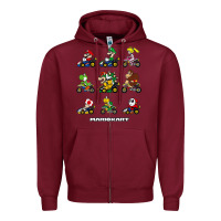 Burgundy mariokart Zipper Hoodie - artisFamous