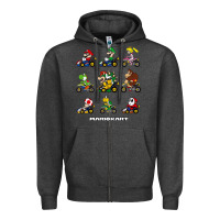 Charcoal Heather mariokart Zipper Hoodie - artisFamous