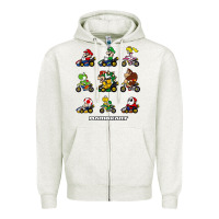 Oatmeal Heather mariokart Zipper Hoodie - artisFamous
