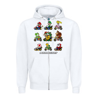White mariokart Zipper Hoodie - artisFamous