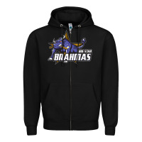 Black lone star brahmas Zipper Hoodie - artisFamous