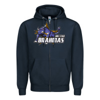 Navy lone star brahmas Zipper Hoodie - artisFamous
