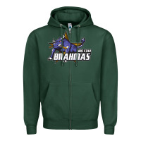 Sports Green lone star brahmas Zipper Hoodie - artisFamous