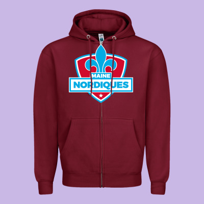 Maine Nordiques Zipper Hoodie Designed By Artisfamous
