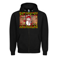 Black snowman Christmas Zipper Hoodie - JahusDesignShop