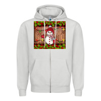 Dove Grey snowman Christmas Zipper Hoodie - JahusDesignShop