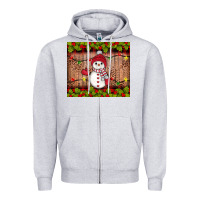 Heather Grey snowman Christmas Zipper Hoodie - JahusDesignShop