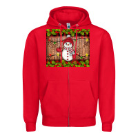 Red snowman Christmas Zipper Hoodie - JahusDesignShop