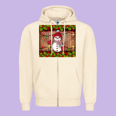 Snowman Christmas Zipper Hoodie Designed By Jahusdesignshop