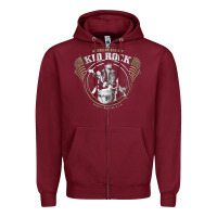 Burgundy kid rock Zipper Hoodie - artisFamous