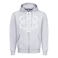 Heather Grey funny science geek universe is made of morons white Zipper Hoodie - artisFamous
