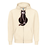 Sandshell Cat with Fish Bone Zipper Hoodie - artisFamous
