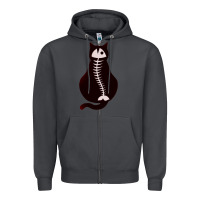 Smoke Cat with Fish Bone Zipper Hoodie - artisFamous