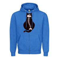 True Royal Cat with Fish Bone Zipper Hoodie - artisFamous