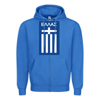Greece National Football Zipper Hoodie | Teevron