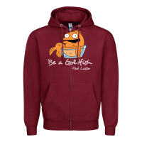 Burgundy be a goldfish ted losso Zipper Hoodie - artisFamous