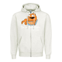Oatmeal Heather be a goldfish ted losso Zipper Hoodie - artisFamous