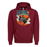 Burgundy coheed and cambria Zipper Hoodie - artisFamous
