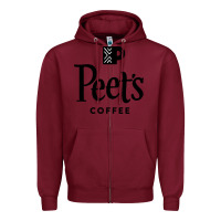 Burgundy Coffee Art Zipper Hoodie - artisFamous