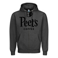 Charcoal Heather Coffee Art Zipper Hoodie - artisFamous