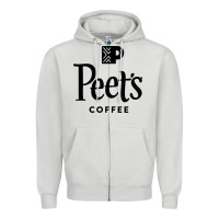 Dove Grey Coffee Art Zipper Hoodie - artisFamous