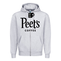 Heather Grey Coffee Art Zipper Hoodie - artisFamous