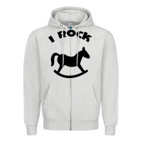 Dove Grey i rock funny Zipper Hoodie - artisFamous