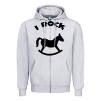 Heather Grey i rock funny Zipper Hoodie - artisFamous
