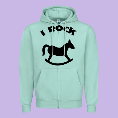 I Rock Funny Zipper Hoodie Designed By Artisfamous
