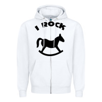 White i rock funny Zipper Hoodie - artisFamous