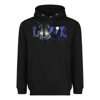 Black For The Love Of The Wolves Heavyweight Hoodie - RanaPortraitStore