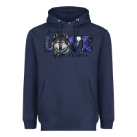 Navy For The Love Of The Wolves Heavyweight Hoodie - RanaPortraitStore