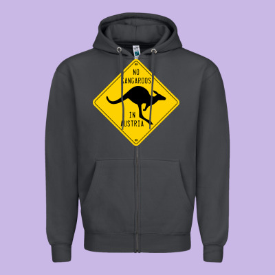 No Kangaroos In Austria Zipper Hoodie Designed By Artisfamous